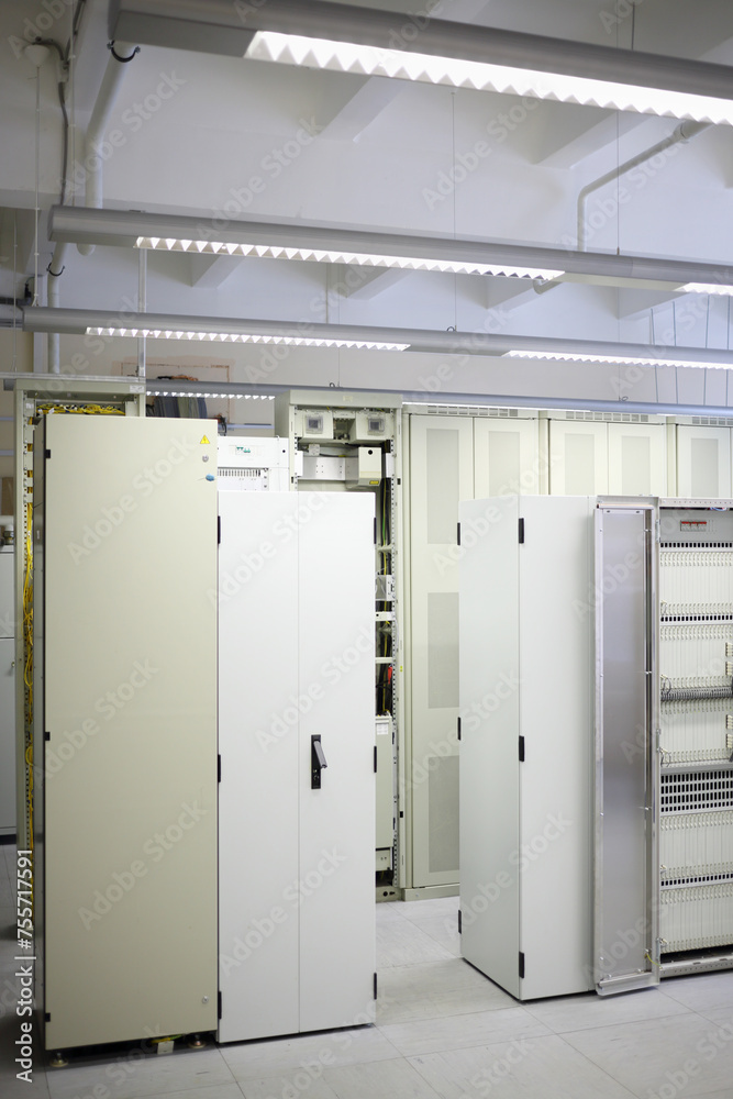 Empty opened storage for storing data at mobile cellular communication center Empty opened storage for storing data at mobile cellular communication center