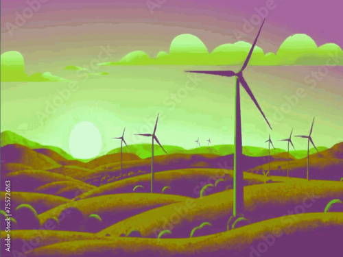 Beautiful Wind Turbines With Sunset In Thailand wind turbines in the Oiz Eolic Park 