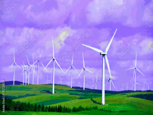 Beautiful Wind Turbines With Sunset In Thailand wind turbines in the Oiz Eolic Park 