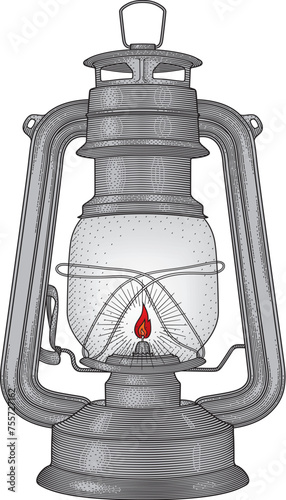 The Vintage Kerosine Lamp vector #1048