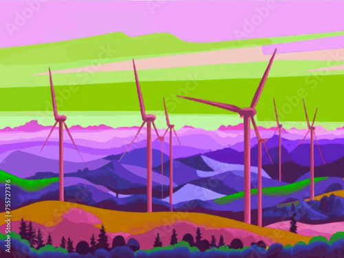 Beautiful Wind Turbines With Sunset In Thailand wind turbines in the Oiz Eolic Park 