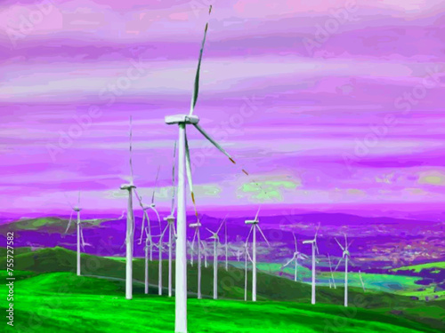 Beautiful Wind Turbines With Sunset In Thailand wind turbines in the Oiz Eolic Park 