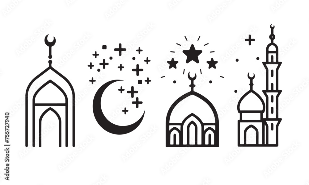 ramadan mosque design bundle set