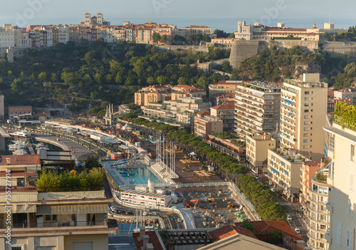 Panoramic views of Mediterranean coast and bay of La Condamine