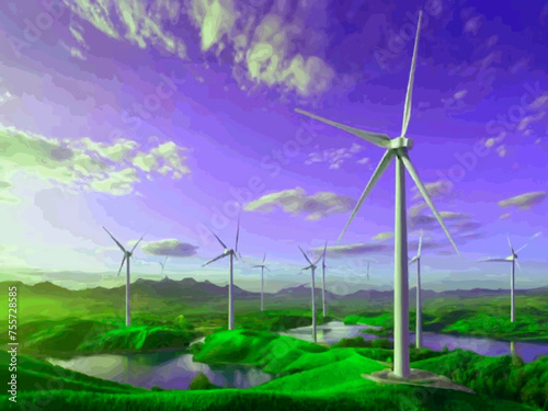 Beautiful Wind Turbines With Sunset In Thailand wind turbines in the Oiz Eolic Park 