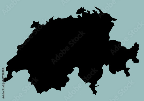 switzerland map silhouette