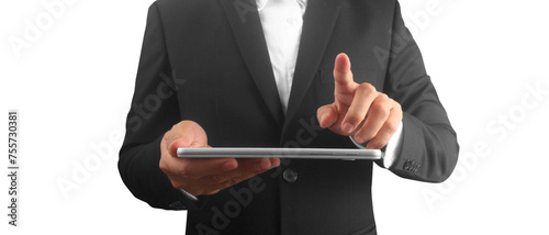 Hands holding tablet touch