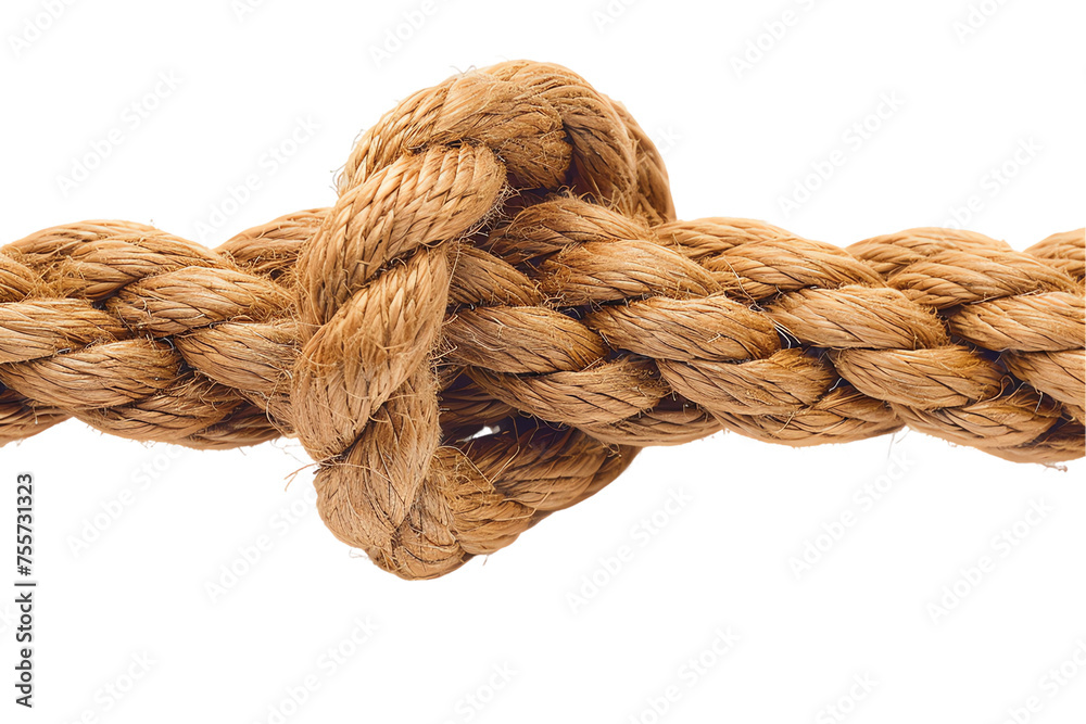 White isolated rope with knot White isolated rope with knot