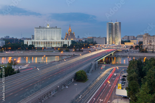 Government of Russian Federation, Novoarbatsky bridge in Moscow, Russia