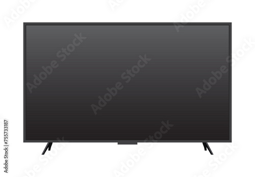 TV flat screen lcd, plasma, tv mock up. black HD monitor mockup. Modern video panel black flatscreen.Isolated on white background. Widescreen show your business presentation on display device.