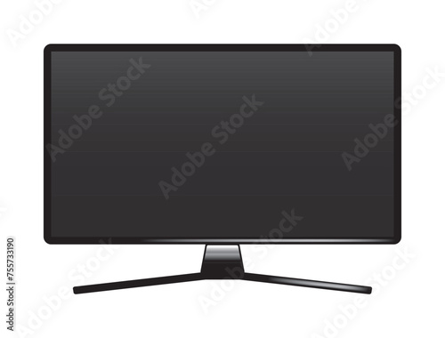 TV flat screen lcd, plasma, tv mock up. black blank HD monitor mockup. Modern video panel black flatscreen.Isolated on white background. Widescreen show your business presentation on display device.
