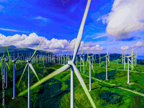 Beautiful Wind Turbines With Sunset In Thailand wind turbines in the Oiz Eolic Park 