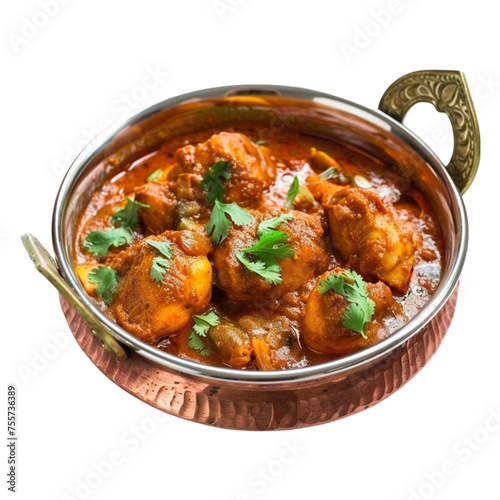 Indian chicken curry on transparent background