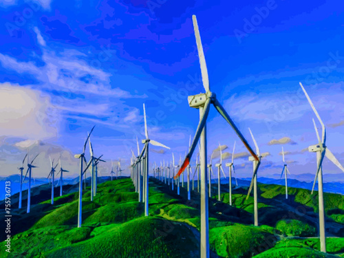 Beautiful Wind Turbines With Sunset In Thailand wind turbines in the Oiz Eolic Park 