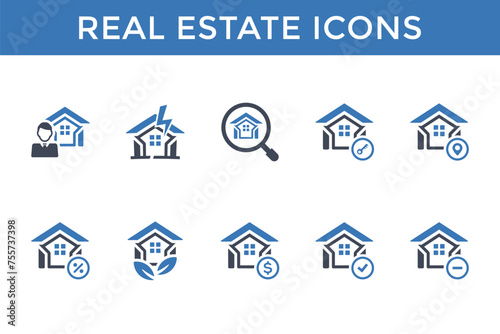 Real estate and house icon set 2 (Blue Version)