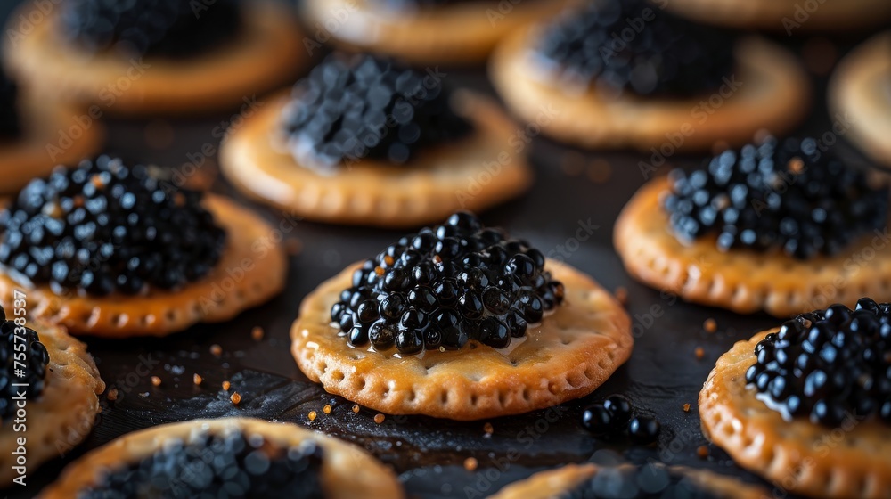 custom made wallpaper toronto digitalMacro Photo Of Black Caviar On Crackers 