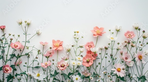 minimalist floral art with a white background