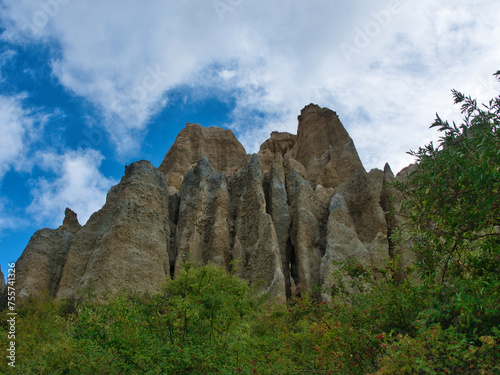 Majestic clay cliffs in omarama, new zealand photo