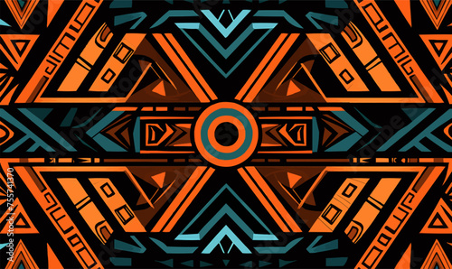 tribal background abstract geometric shape pattern, yombe art vector wallpaper seamless illustration
