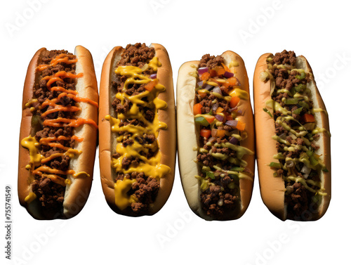 Philly cheesesteak collection set isolated on transparent background, transparency image, removed background
