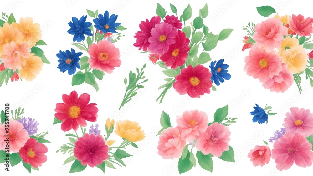 Blossom floral watercolor hand-drawn background. Watercolor flower background