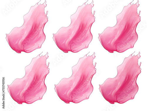 Set of pink liquid wave splash water isolated on transparent background, transparency image, removed background