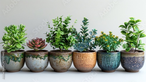 Wallpaper Mural  plants in ceramic pots Torontodigital.ca