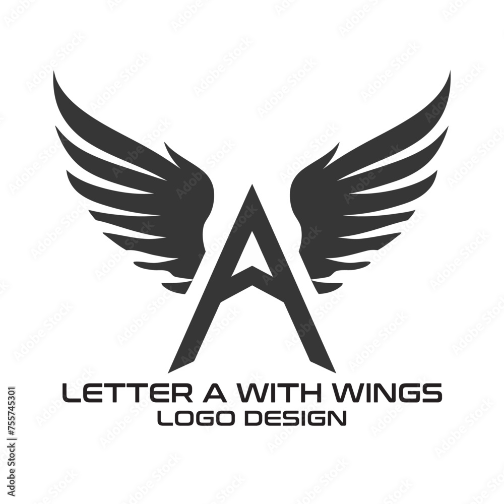 Letter A With Wings Vector Logo Design Stock Vector | Adobe Stock