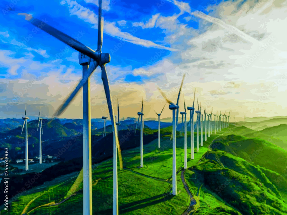 Beautiful Wind Turbines With Sunset In Thailand wind turbines in the Oiz Eolic Park Beautiful Wind Turbines With Sunset In Thailand wind turbines in the Oiz Eolic Park
