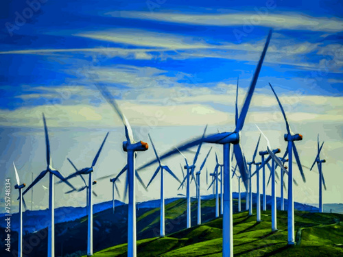 Beautiful Wind Turbines With Sunset In Thailand wind turbines in the Oiz Eolic Park