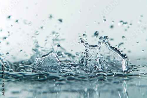 Water splash captured against a white background.