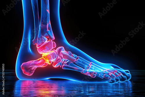 Joint diseases, hallux valgus, plantar fasciitis, heel spur, woman's leg hurts, pain in the foot, health problems concept