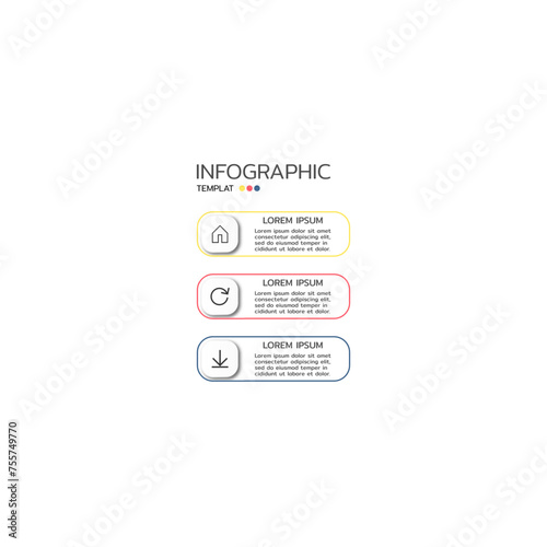 Vector infographic thin line design with marketing icons. Business concept with 3 options, steps or processes.