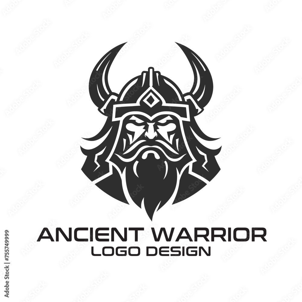 Fototapeta premium Ancient Warrior Vector Logo Design