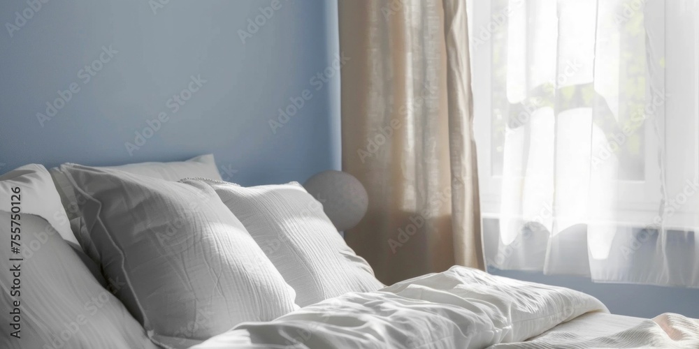 Cozy Bedroom with Morning Light. Generative ai Cozy Bedroom with Morning Light. Generative ai
