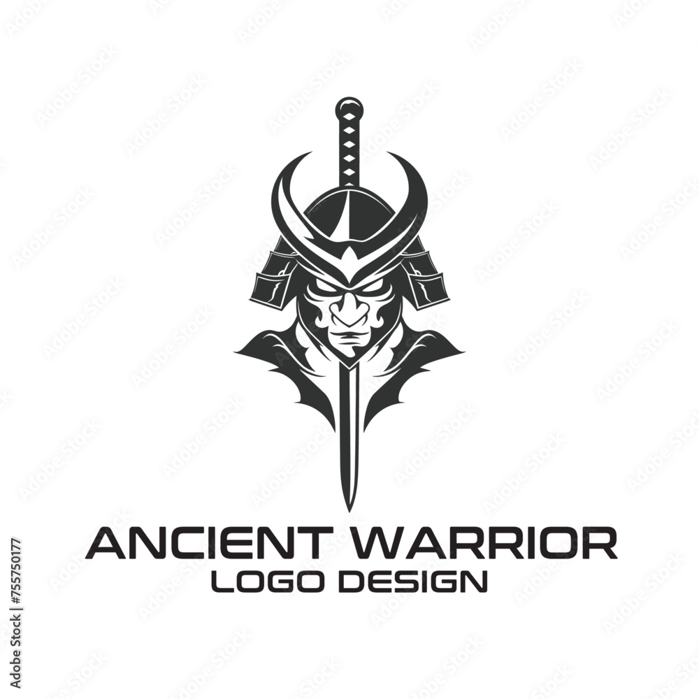 Obraz premium Ancient Warrior Vector Logo Design