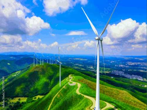 Beautiful Wind Turbines With Sunset In Thailand wind turbines in the Oiz Eolic Park