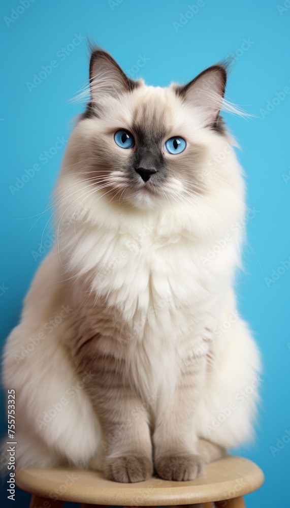 Adorable fluffy kitten close-up illustration exuding charming appeal on white background