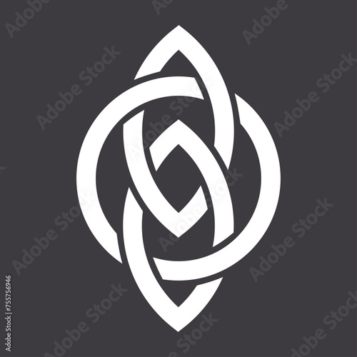 Abstract icon isolated on black background. Vector illustration.