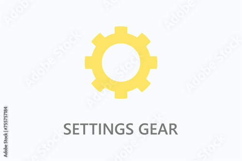 Settings gear icon or logo sign symbol vector illustration