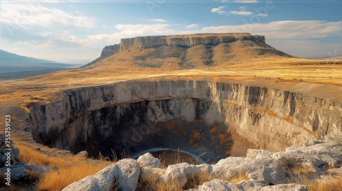 volcanic crater, realistis. Seamless looping 4k time-lapse virtual video animation background photo