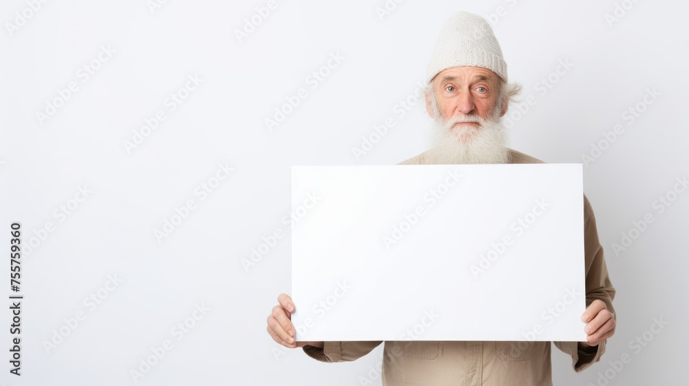 Old Man Holding White Board Old Man Holding White Board