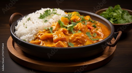 A bowl of aromatic and flavorful curry with rice