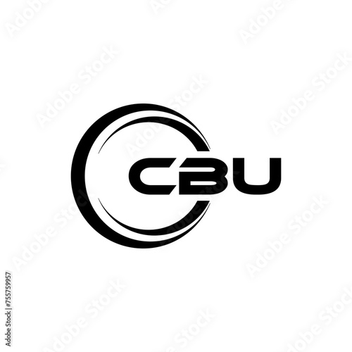 CBU letter logo design in illustration. Vector logo, calligraphy designs for logo, Poster, Invitation, etc. photo