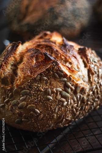 Sourdough bread with seed details