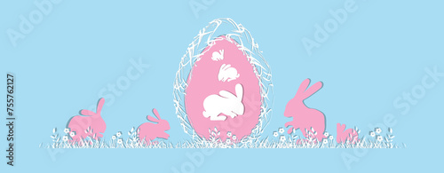 Easter bunnys silhouette
