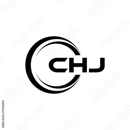 CHJ letter logo design in illustration. Vector logo  calligraphy designs for logo  Poster  Invitation  etc.