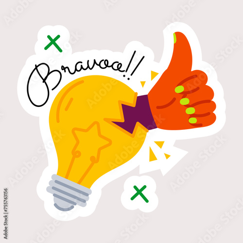 Trendy flat sticker of a bravo job 