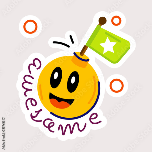 Trendy flat sticker of an awesome emoji 