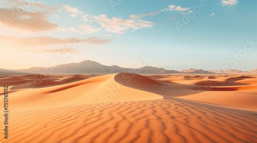 A serene desert landscape with rolling sand dunes